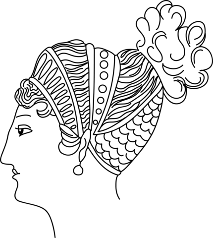 Etruscan Coiffure Coloring Page